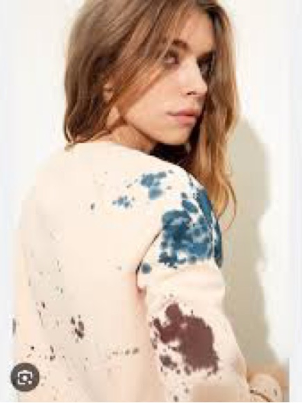 NSF Paint Splattered Long Sleeve Crew Neck Sweatshirt Small